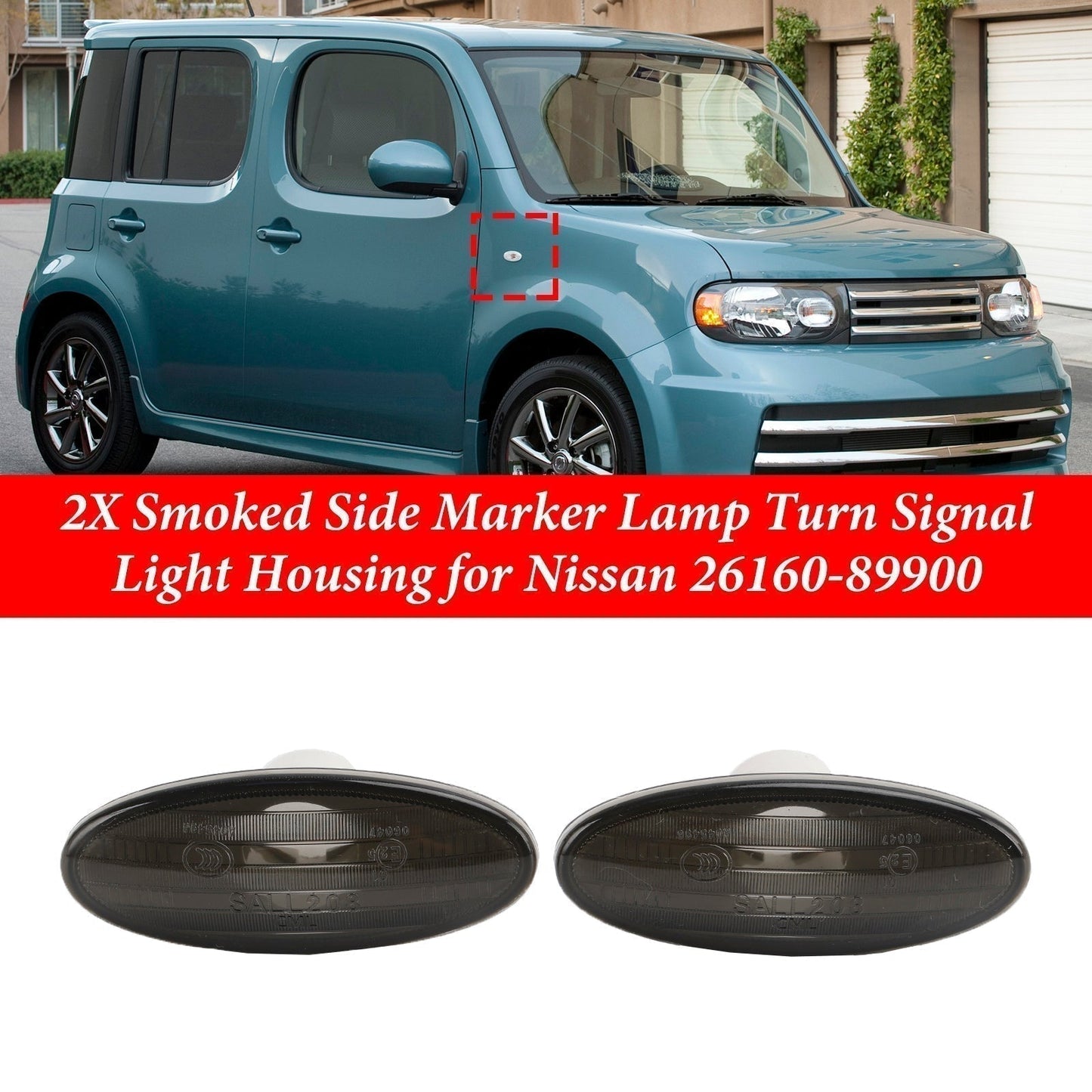 Boîtier de clignotant et de feu de position latéral ambre/fumé pour Nissan X-Trail 2007-2013 2X 26160-8990A