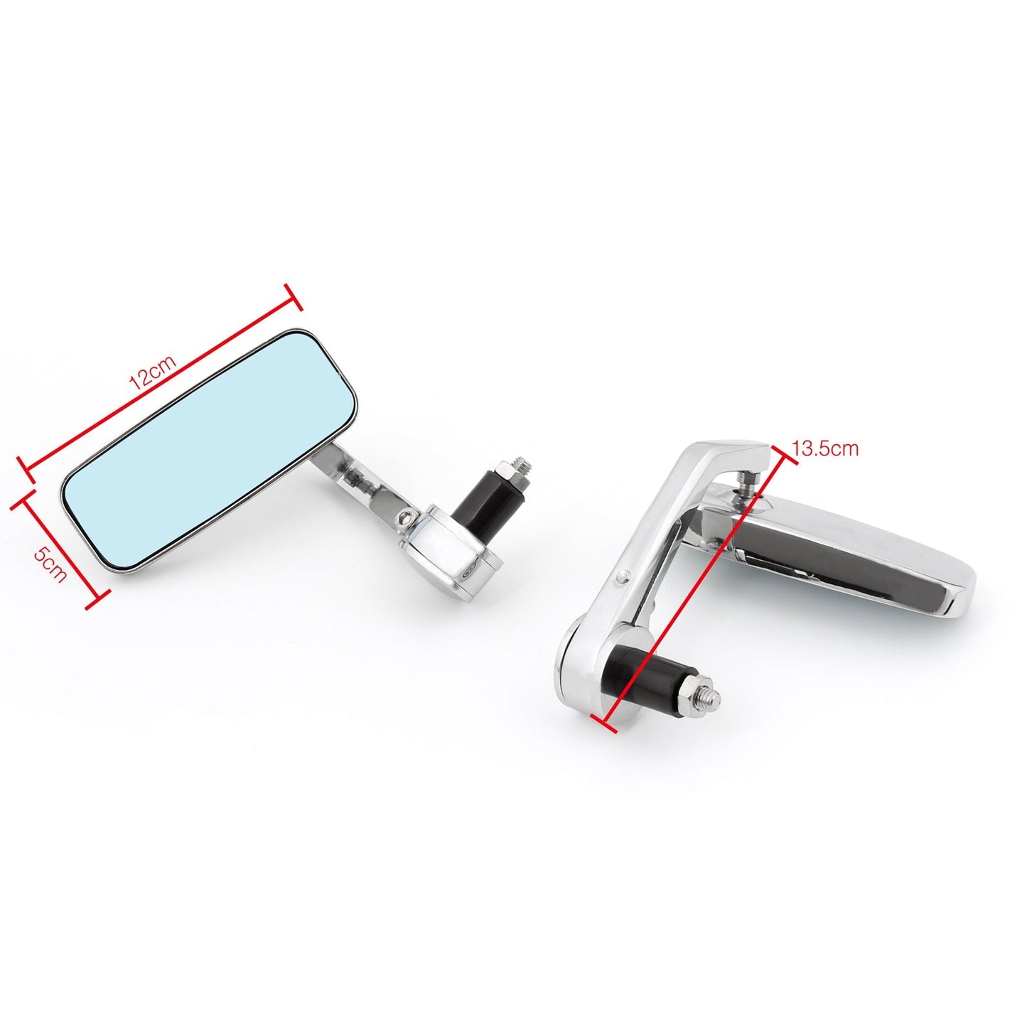 Rétroviseur universel chromé pour guidon de moto de 22,2 cm (7/8 po) et 2,5 cm (1 po).