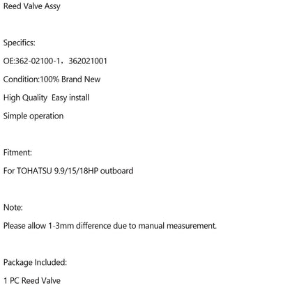 362-02100-1 Reed Valve Assy For Tohatsu Outboard NS9.9 NS15 NS18 M9.9 M15 M18