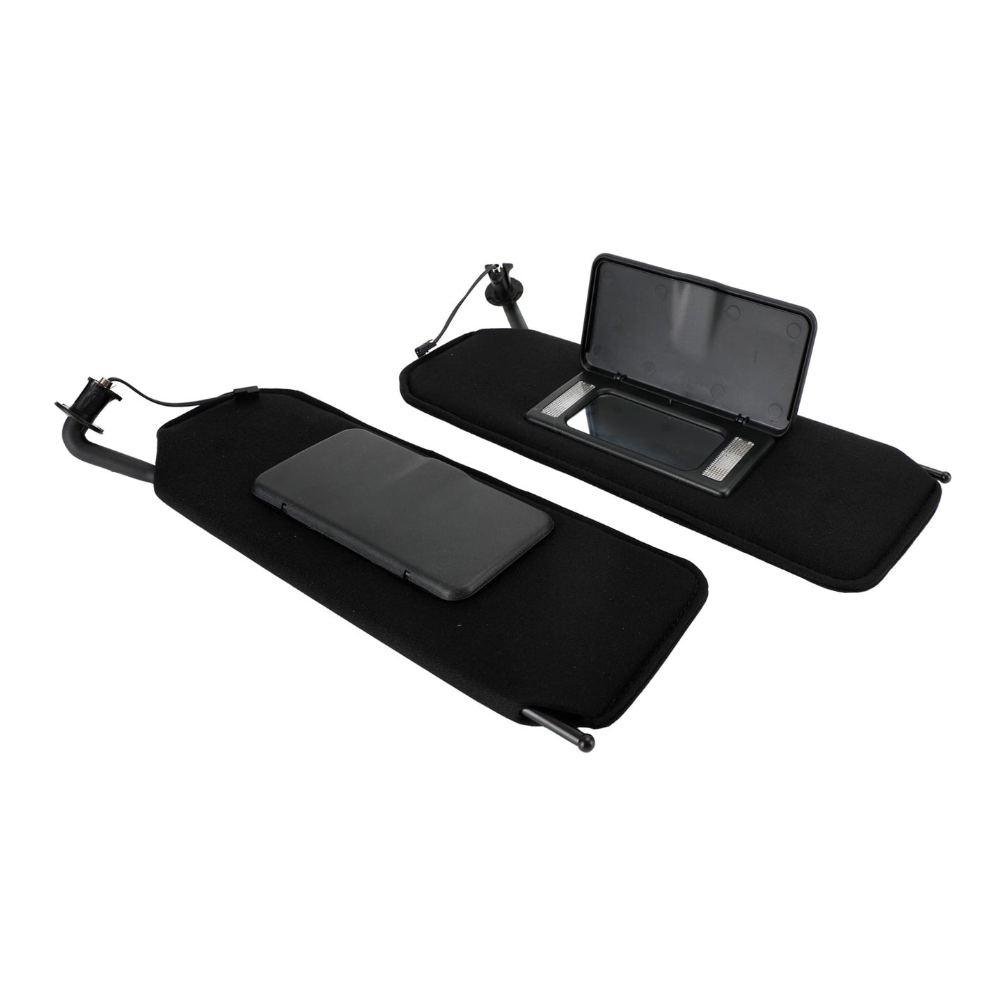 Paire de pare-soleil noirs avec miroir de courtoisie pour Corvette C5 8 cylindres, 5,7 L, 1997-2004, 10442033 et 10442034
