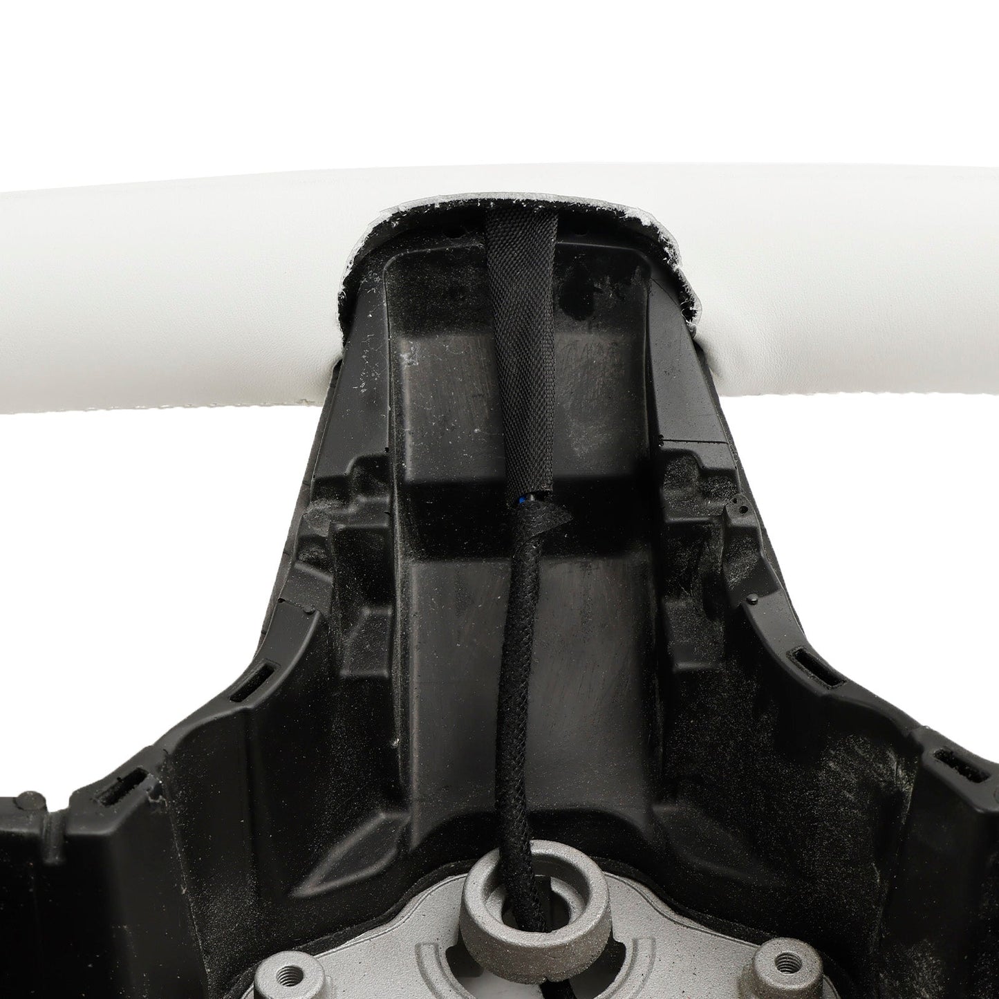 Volant carré chauffant en cuir blanc pour Tesla Model 3 (2017-2023)