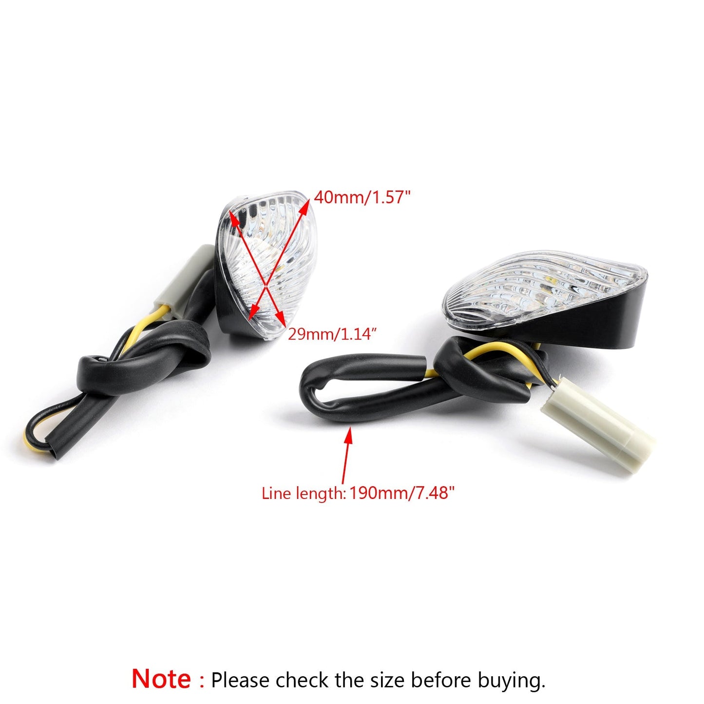 Clear Turn Signals For Yamaha YZF 600 R6 Flush Mount LED 2006-2009 Assosary