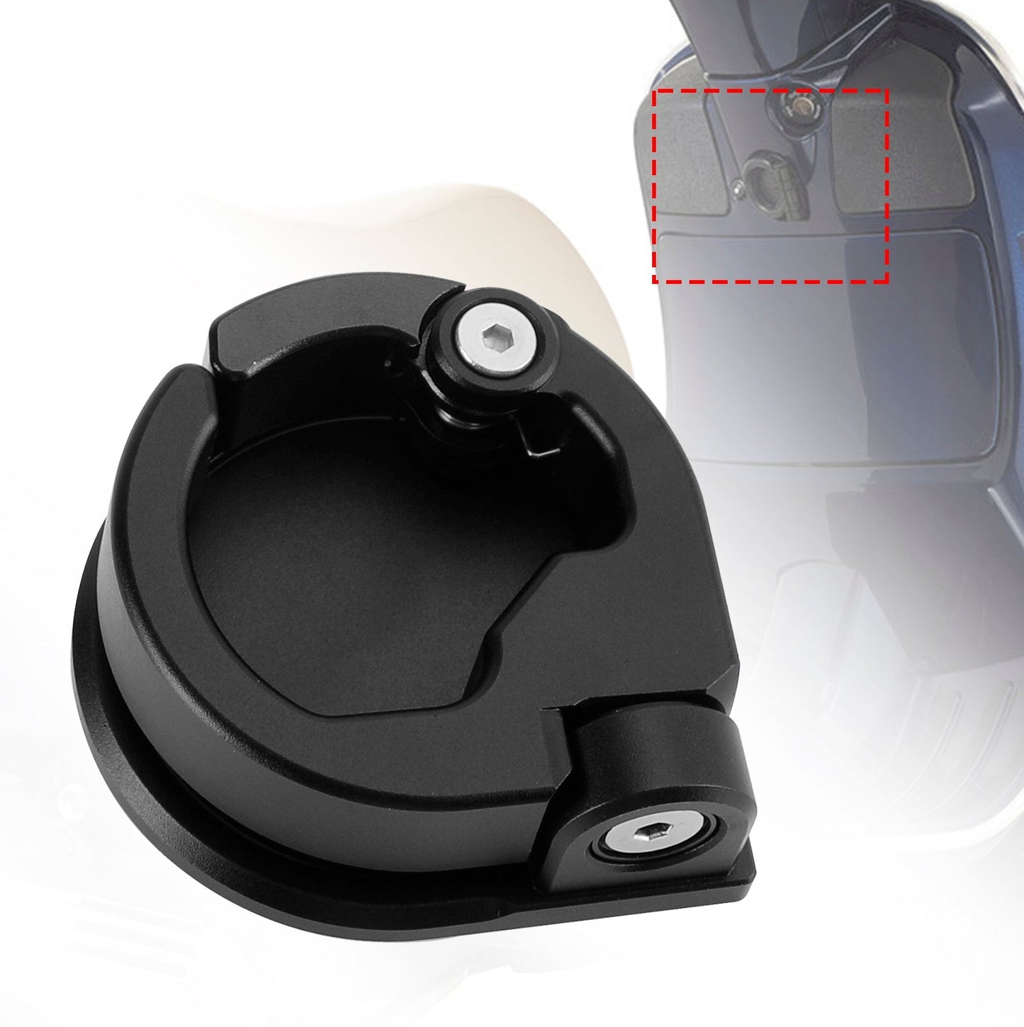Gancho CNC para casco y portabotellas, compatible con Piaggio Vespa GTS 300 GTV, color plateado