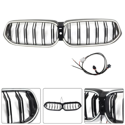 Double Slat Black Front Kidney Grill Grille Fit BMW 6 Series G32 2020-2025
