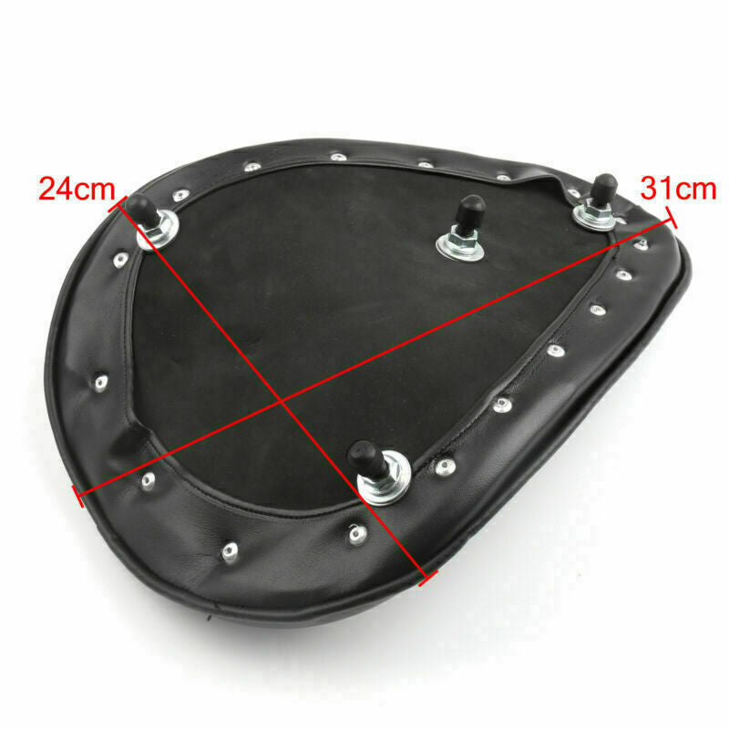 Leather Seat Small Black Bobber Chopper Slim Custom Solo Motorcycle FT For For Harley