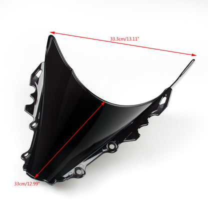 Windshield Windscreen Double Bubble For Yamaha YZF R6 600 2006-2007 Black
