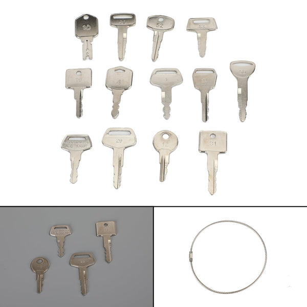 13 Pcs Forklift Heavy Equipment Construction Ignition Key Set