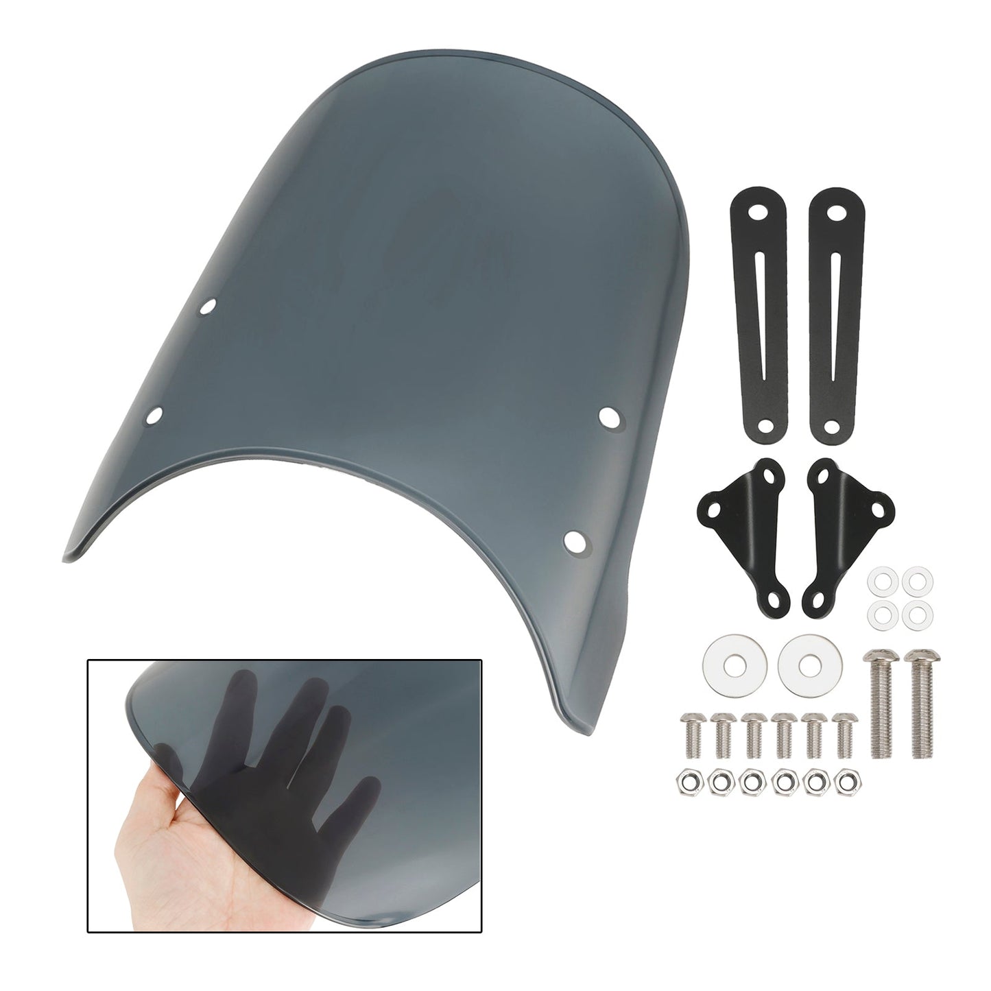 Pare-brise gris Bobber pour Moto Guzzi V7 Classic 16-23 et V9 18-23
