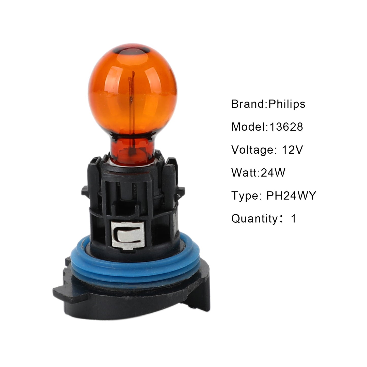 Ampoule halogène Philips 13628 avec douille 12 V 24 W PH24WY, lumière unique
