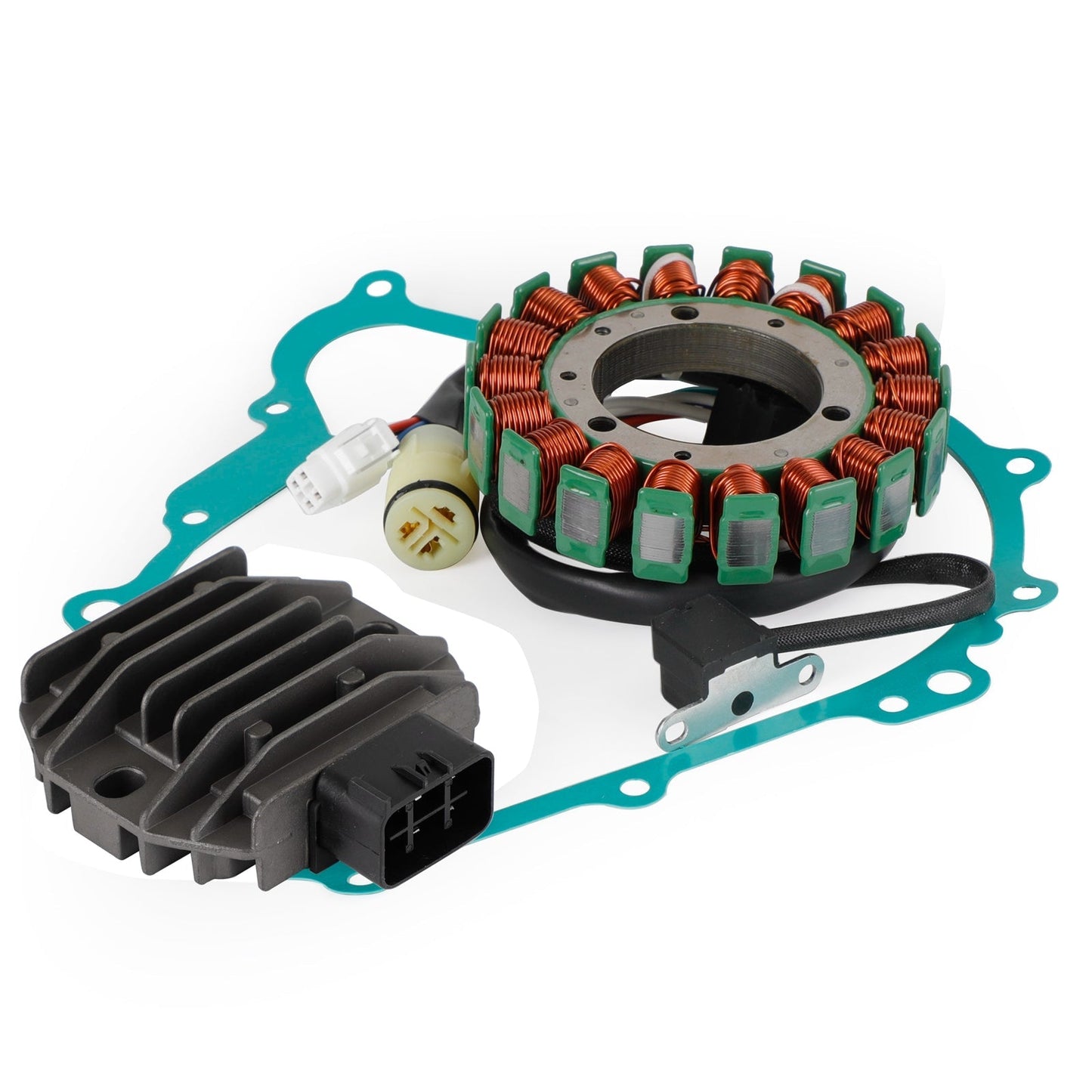 Magneto Stator + Voltage Rectifier + Gasket For Yamaha YFM400 Grizzly 400 07-08 Champoo
