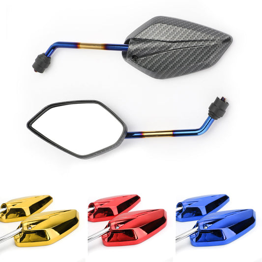 Rétroviseurs universels bleus à filetage de 10 mm pour moto/vélo/scooter, paire - CW