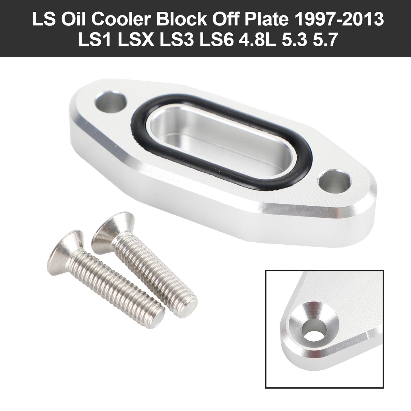 Placa de bloqueo del enfriador de aceite LS1 LSX LS3 LS6 4.8L 5.3 5.7 LS 1997-2003