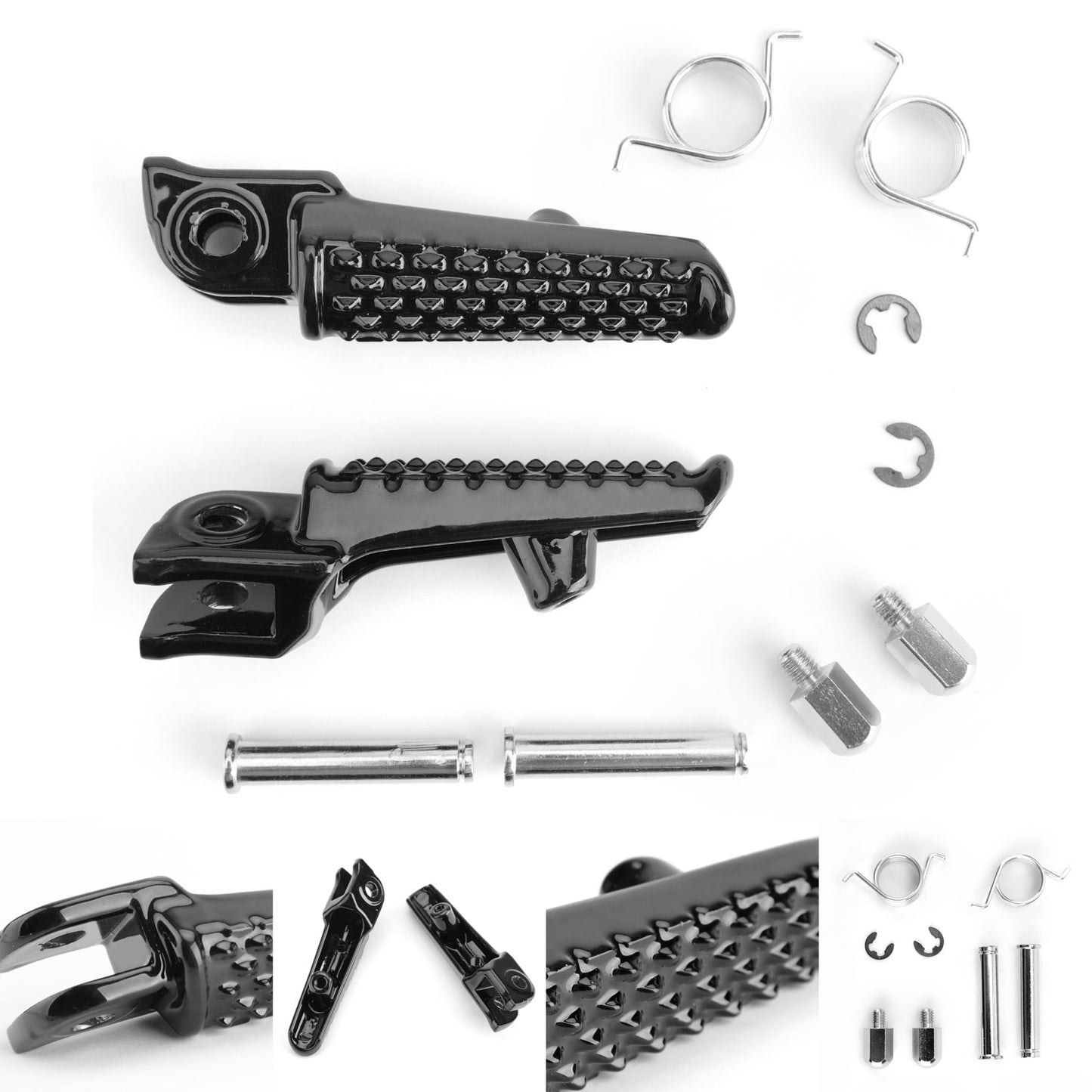 Repose-pieds avant noir pour Honda CB1000R, CBR 600, 1000 RR, VTR1000, VTR1000S