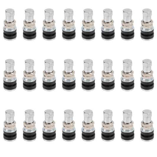 24 vástagos de válvula de neumático TR161 de metal cromado con pernos, orificios de válvula de 0,453", 1-1/4" de largo