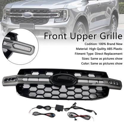 2023-2024 Ford Ranger Next Gen T9 Front Bumper Grill Black Grille W/ LED Light
