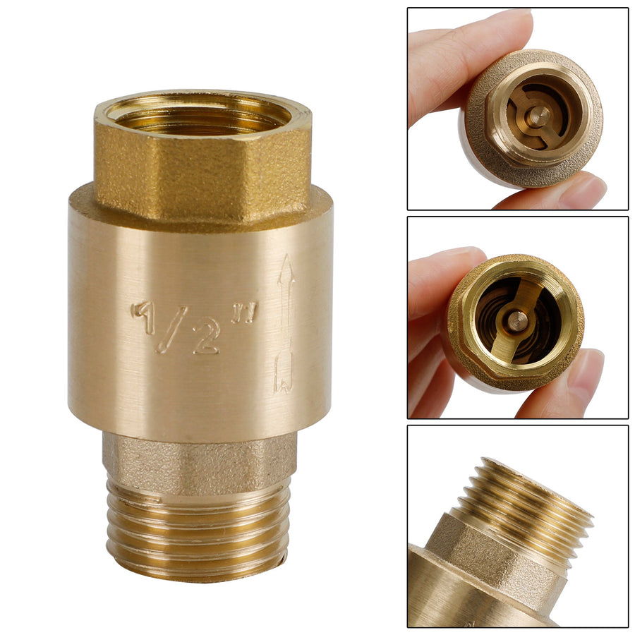 Brass Check Valve G1/2" G3/4" G1" M To F Thread Non-Return Backflow Prevention, G3/4"