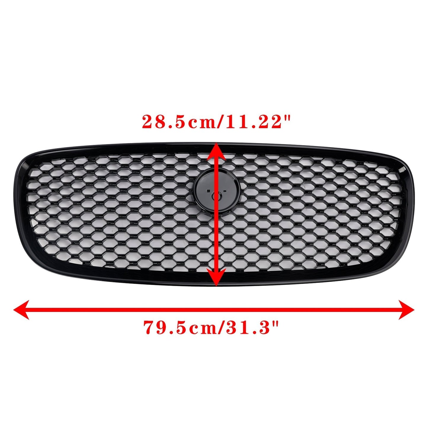 2016-2019 Jaguar XF XF-R Style Front Bumper Grill Grille Gloss Black