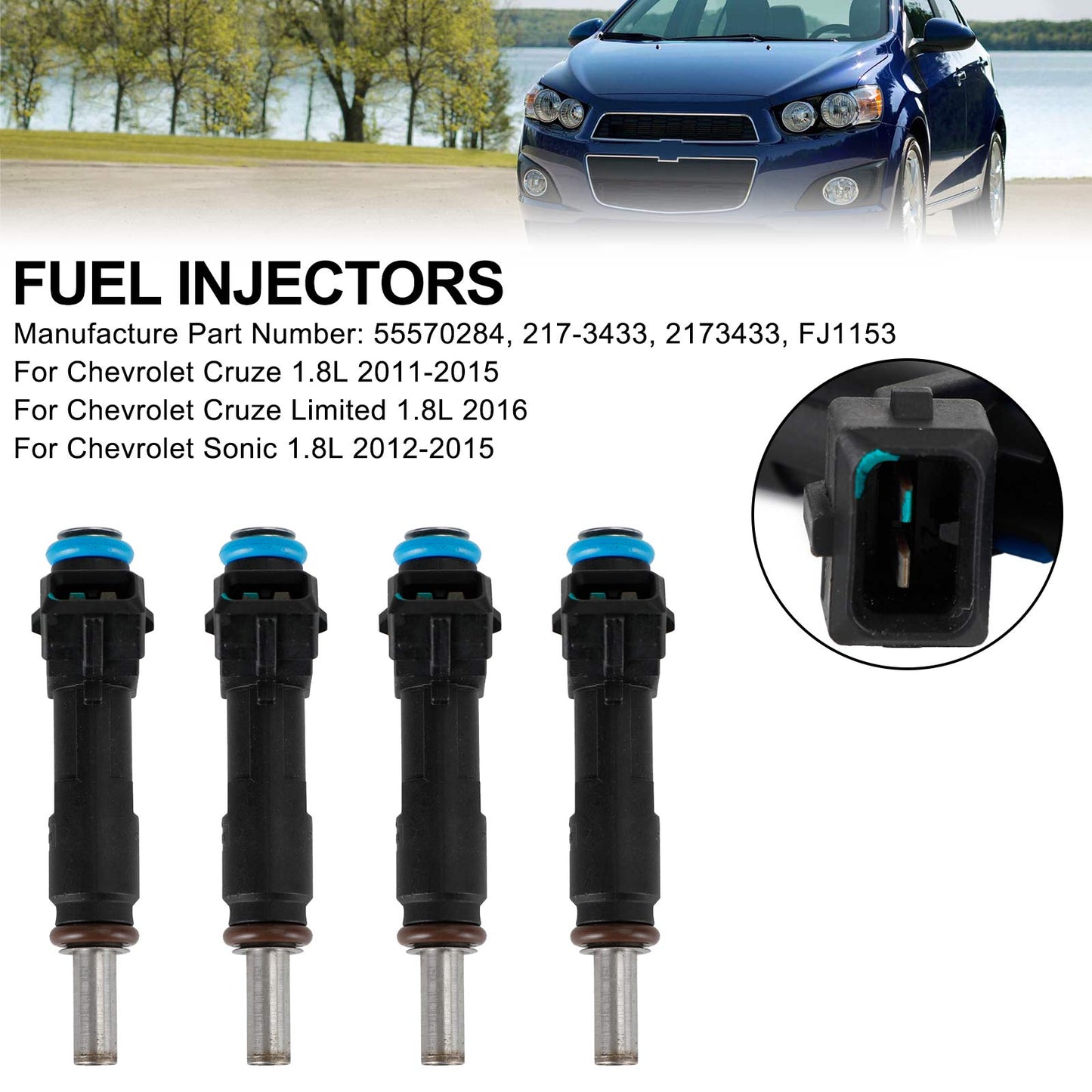 Injecteurs de carburant 55570284 2173433 FJ1153 pour Chevrolet Cruze Sonic 1,8 L 2011-2015