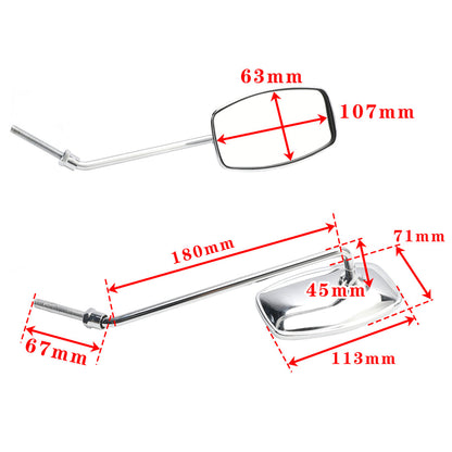 Honda C65 C50 C70 C90 CM90 CM91 88110-001-305 Chrome Rearview Mirrors Left and Right M8x1.2
