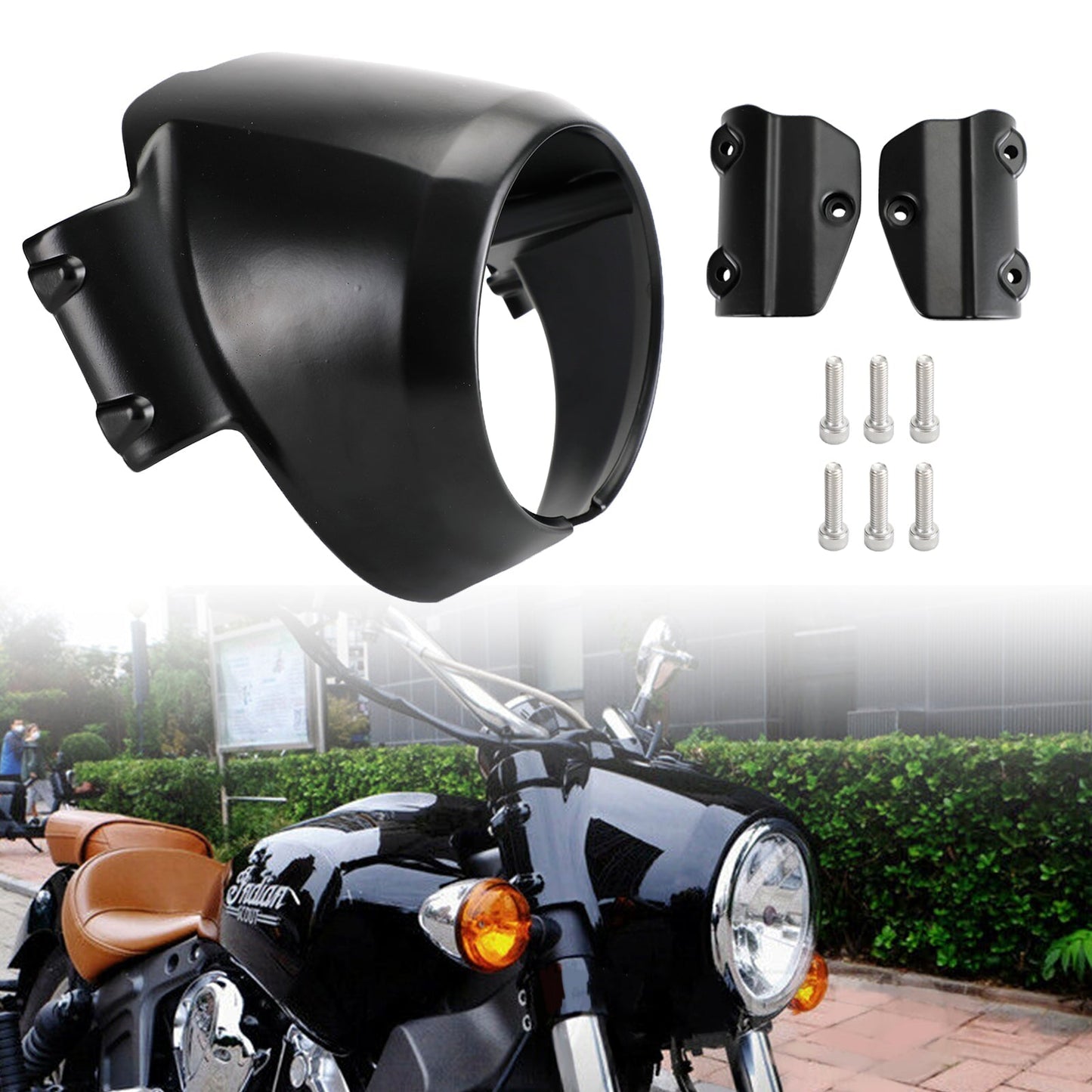 15-22 Indian Scout Parabrisas Faro Bisel Carenado Superior
