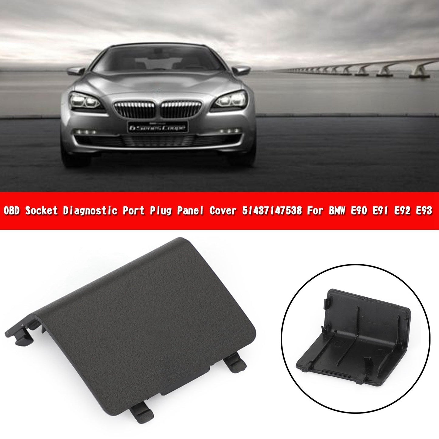 Couvercle de panneau de prise de diagnostic OBD LHD 51437147538 pour BMW E90/91, beige