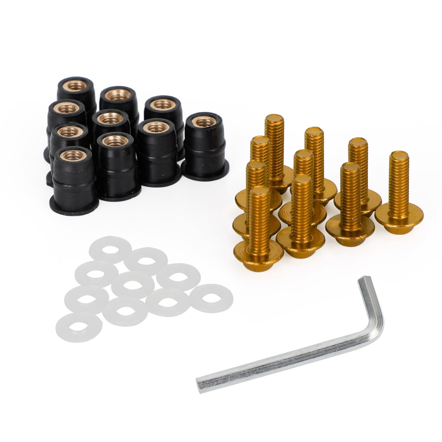 Motorcycle Wind Screen Shield Alu M5x16mm Screw Bolt Washers kit 10 Pack