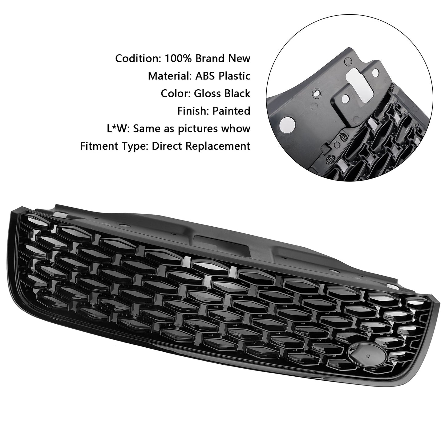 Land Rover Discovery 5 2017 2018 2019 2020 Black Front Grill Air Intake Radiator Front Bumper Center Dynamic / Honeycomb Grille LR082695