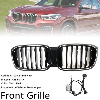 2018-2021 Gloss Black Front Kidney Mesh Grill Grille Fit BMW X4 G02 X3 G01 G08