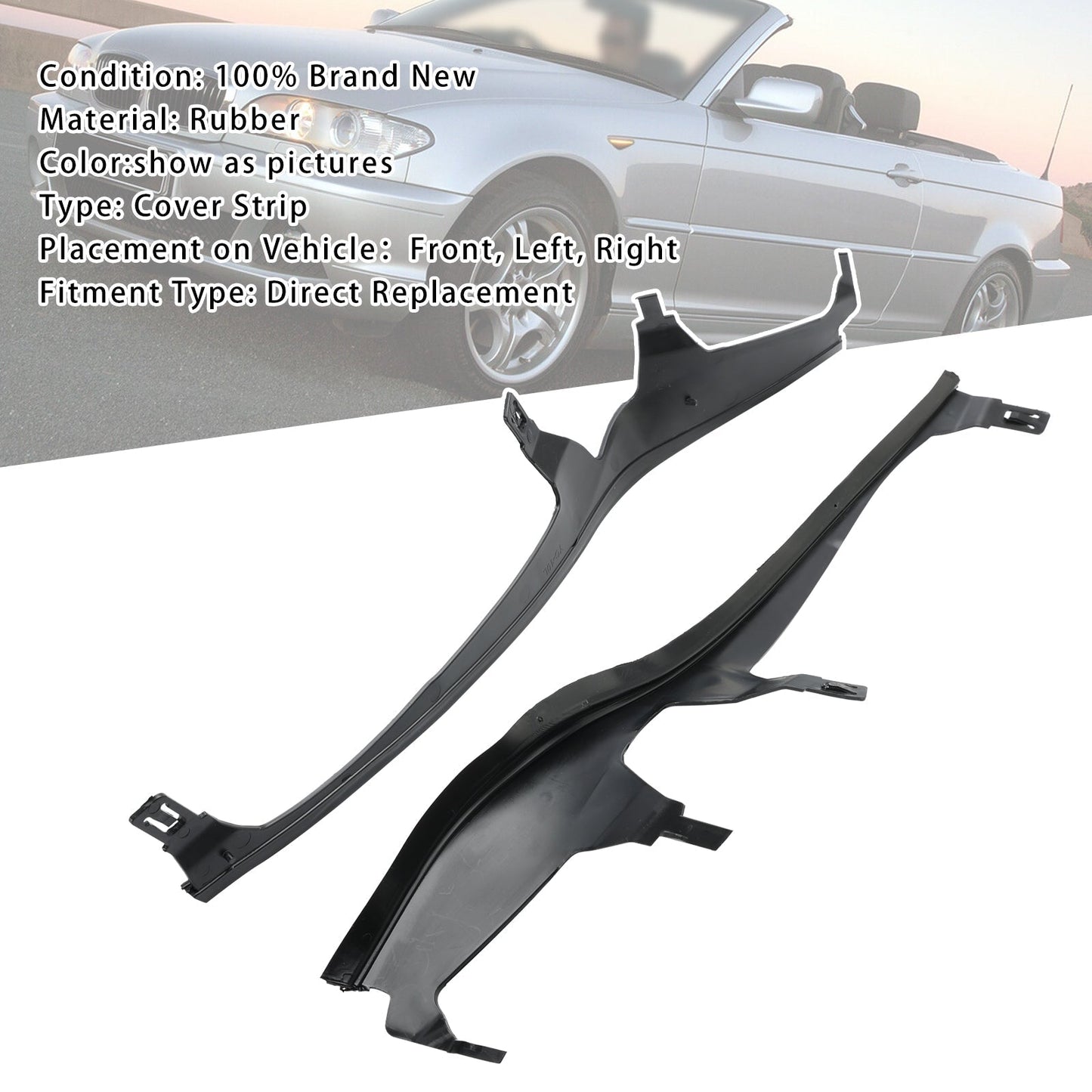 Paire de bandes de protection de phares supérieurs gauche et droit pour BMW 325Ci 330Ci E46 Coupé Cabrio LCI 03/2003-2006 63126934751