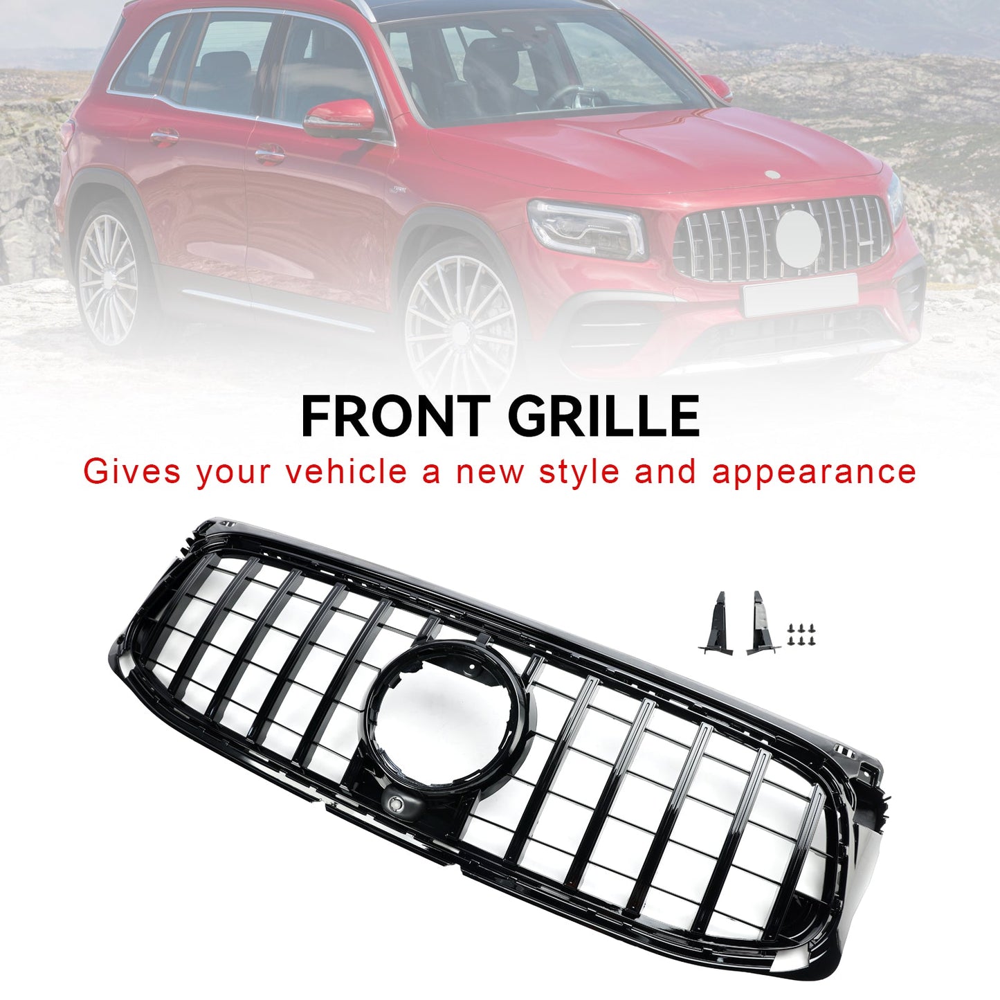 Mercedes 2020-2023 Benz GLB X247 AMG-Line Gloss Black Front Bumper Grill