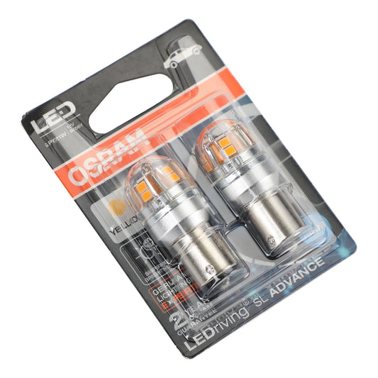 2 ampoules auxiliaires LED OSRAM 9456Y pour voiture PY21W 12V2.5W BAU15s