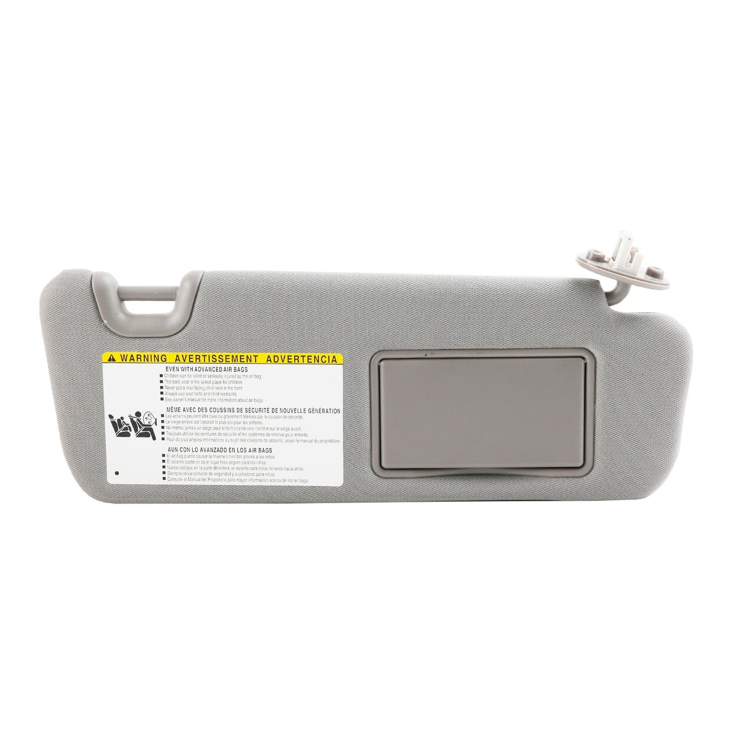 Pare-soleil droit avec vanité gris clair pour Toyota Highlander 2014-2019 74310-0E074-B0