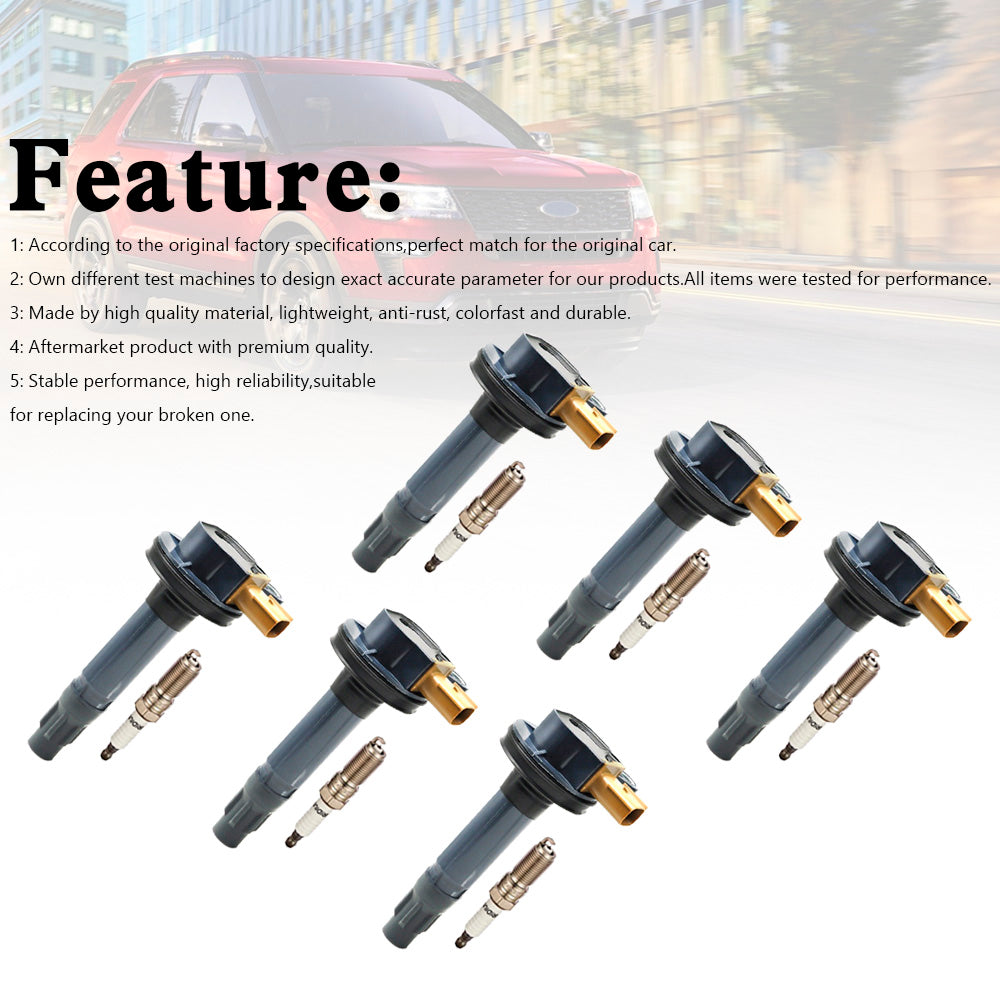 Ford Transit 150 250 3,5 L 2015-2017 : 6 bobines d'allumage et bougies d'allumage UF646 SP534 DG549