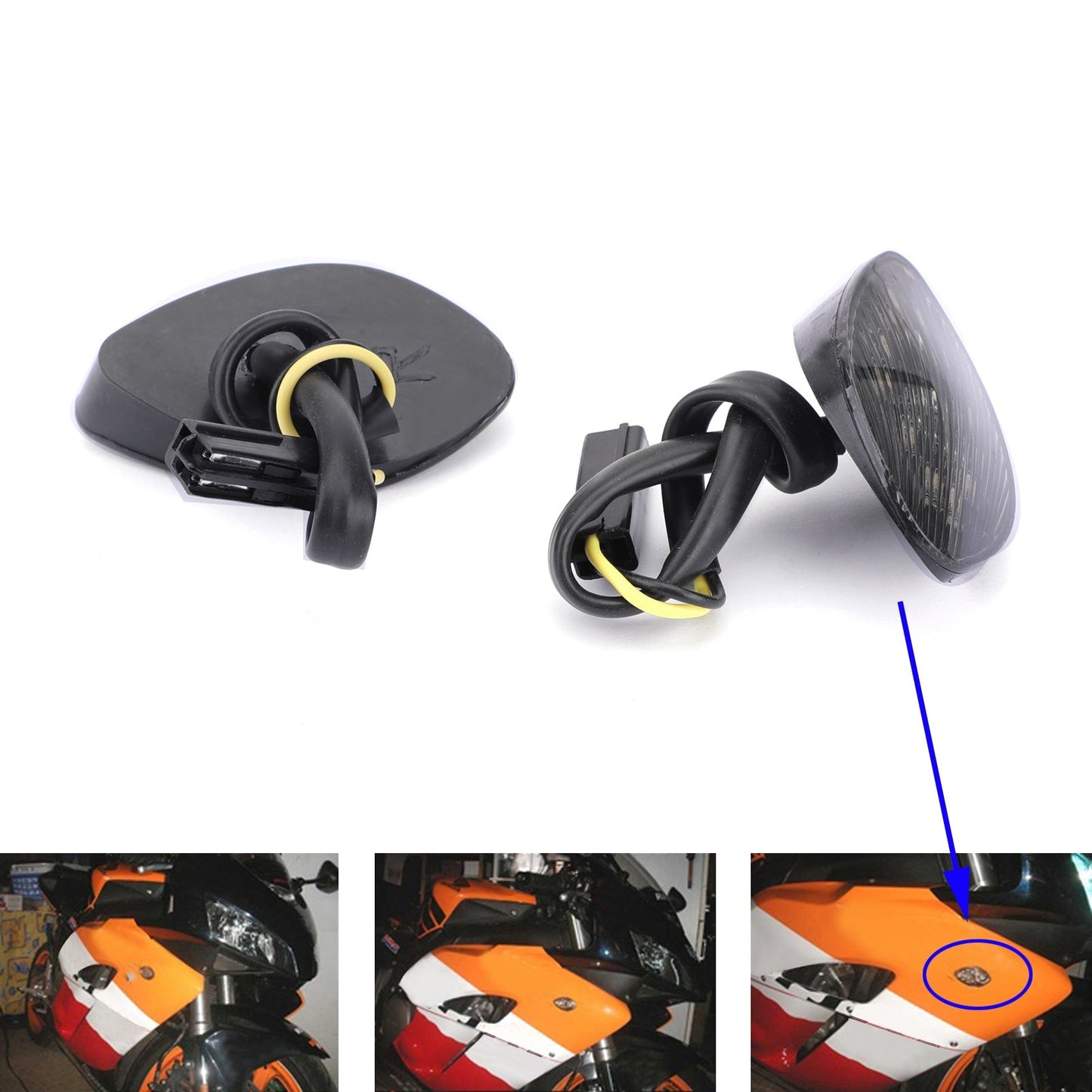 Clear Turn Signals For Honda CBR 1000 RR Flush Mount 2004-2005 Assosary