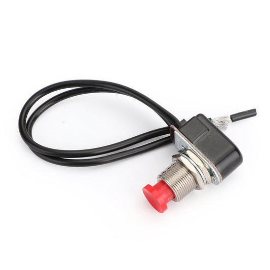 1 interrupteur de réinitialisation à bouton-poussoir momentané normalement fermé avec fil rouge