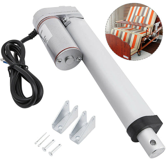 Actuador lineal de 6" de carrera, motor eléctrico de 12 V CC, 900 N, resistente al agua, 150 mm