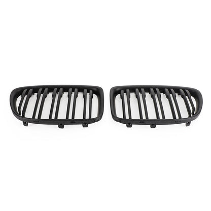 BMW 2009-2014 X1 SUV 51112993305 51112993306 Matt Black Dual Slats Front Hood Kidney Grill Grille