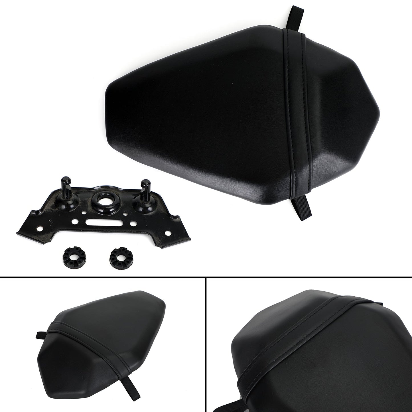 Cojín negro para asiento trasero de pasajero compatible con Kawasaki ZX-10R (2016-2020)