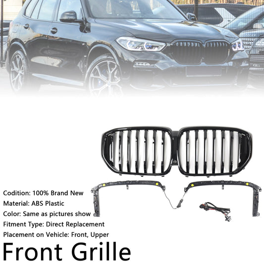 Gloss Black Front Kidney Grille Grill Fit BMW X5 G05 2019-2022 M-Performance
