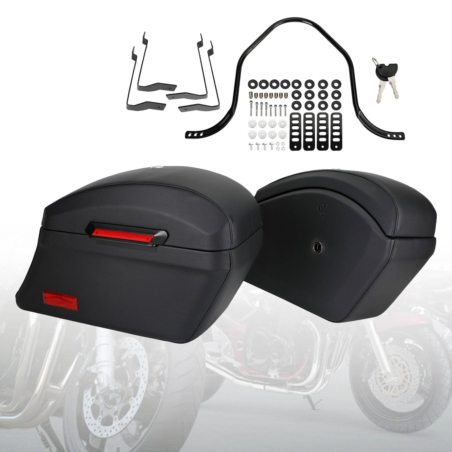 Hard Bag Saddlebag & Heavy Duty Mounting Kit For For Yamaha Ds650 1100 Xvs950 1900