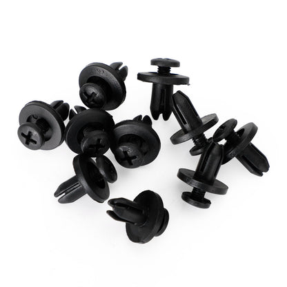 10 Pack 6mm Fairing Panel Trim Clips Screw In Rivets Clip Motorcycle Universal