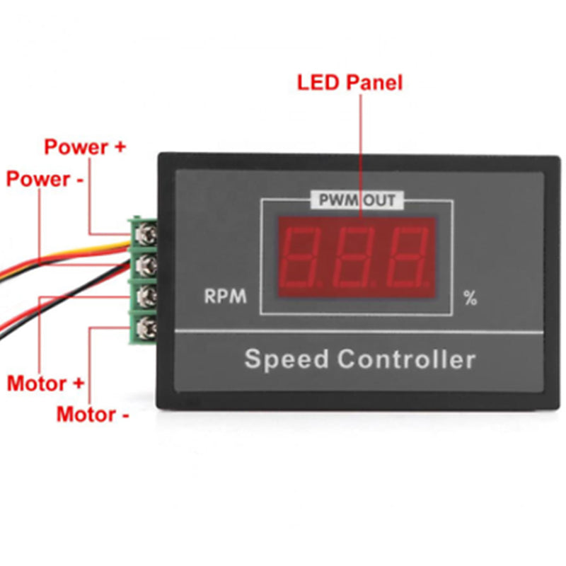 Controlador de velocidad de motor de CC PWM, 6-60 V CC, 12 V, 24 V, 36 V, 48 V, 30 A, interruptor de arranque y parada