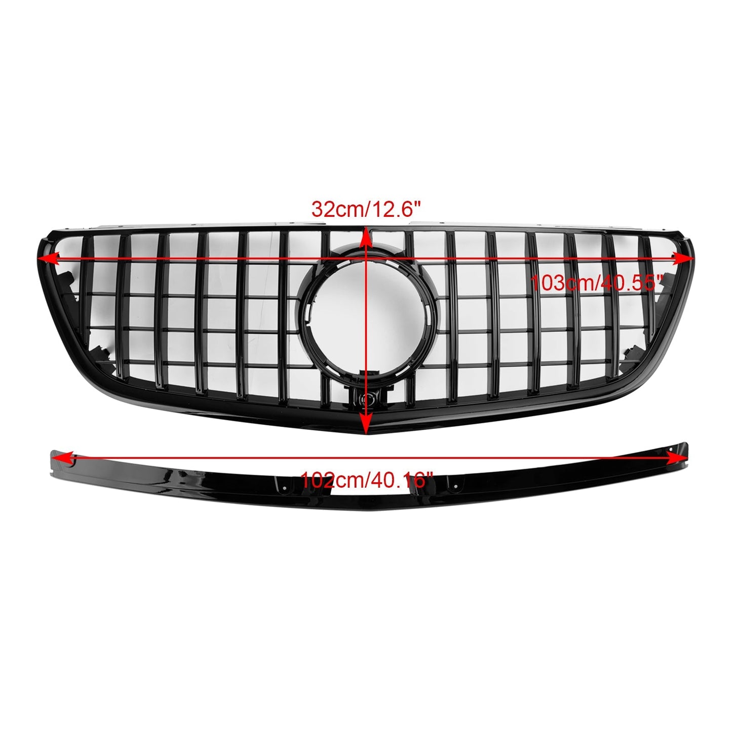 2015-2019 Mercedes Benz Vito W447 111CDI 114CDI 116CDI 119CDI GT Stlye Front Bumper Grill Gloss Black Grill
