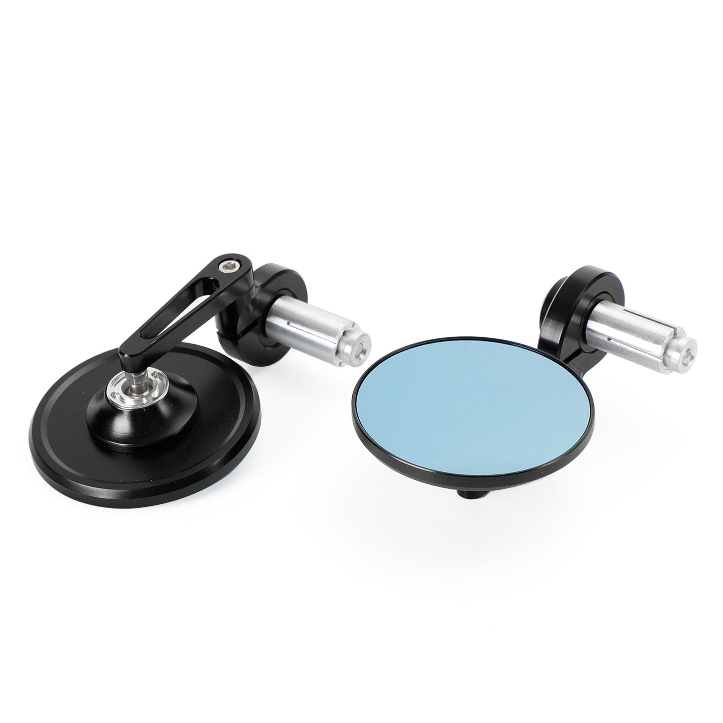 Paire de rétroviseurs universels pour guidon de 22,2 à 2,5 cm, ronds, en aluminium noir