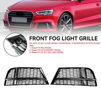 2016.05-2020 Audi A3 8V S-Line Sedan/Sportback/Convertible Front Fog Light Cover Bezel Grill