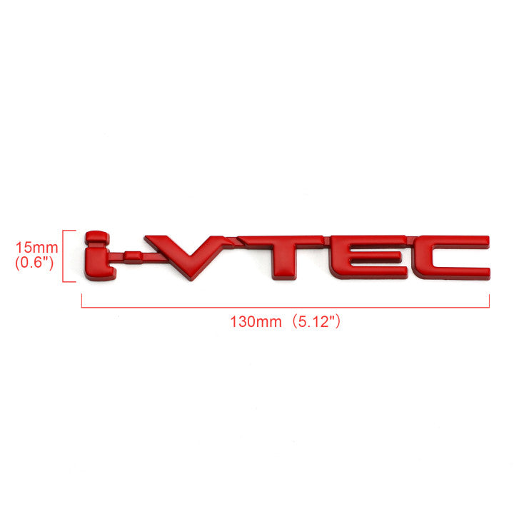 Autocollants 3D en métal pour coffre de voiture i-VTEC, emblème turbo arrière, rouge