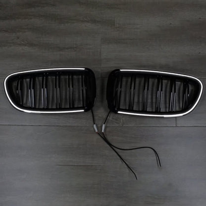 01.2009-10.2016 BMW 5 Series F10 Kidney Bumper Grille Grill Gloss Black 51137203649 51137203650