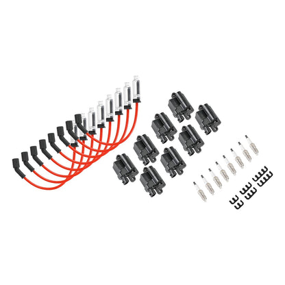 2002-2006 Chevrolet Avalanche 1500 8 Pack Square Ignition Coil & Spark Plug Wire 12556893 12558693 12570553