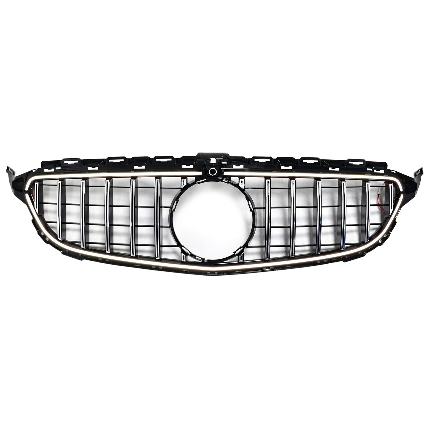 2015-2021 Mercedes Benz C-Class W205 C200 C250 C300 C350 Chrome Front Bumper Grill Grille W/LED