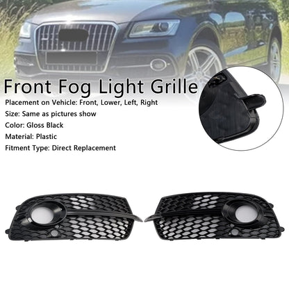 2013-2017 Front Bumper Fog Light Grill Grille Fit Audi Q5 S-Line SQ5 Black
